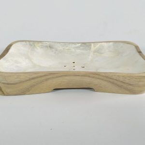 Teak wood soap holder Laminated with shellTeak wood soap holder Laminated with shell