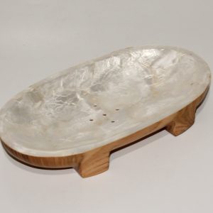 Soap holder in shell and wood
