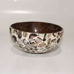 Coconut bowl with shell outside