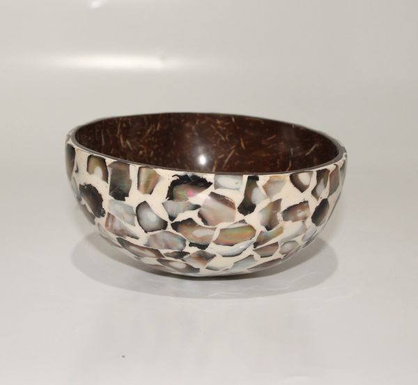 Coconut bowl with shell outside