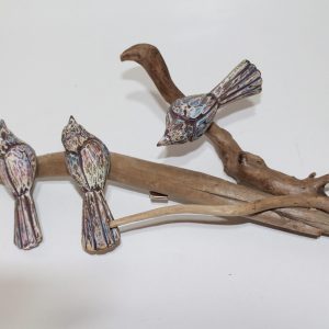 3 Birds on Driftwood