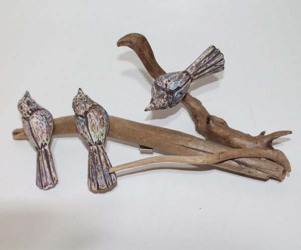 3 Birds on Driftwood