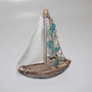 Boat with Sail form beach GlassBoat with Sail form beach Glass