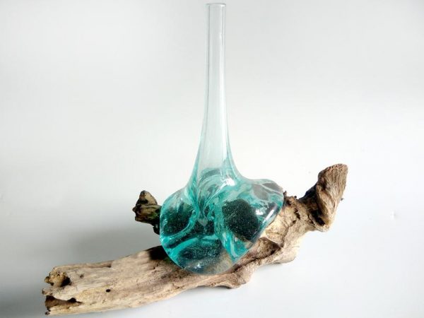 Glass Vase on Wood