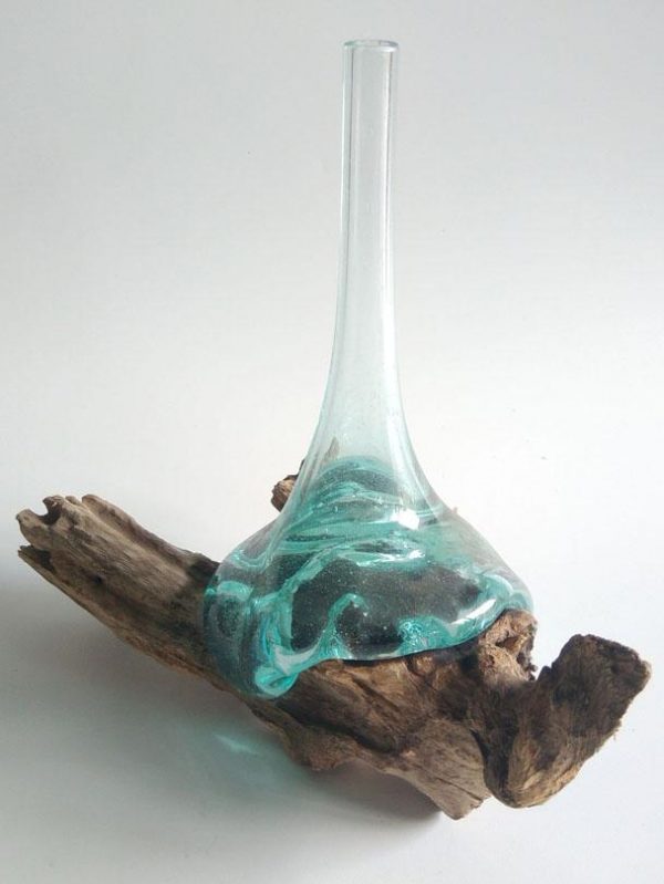 Glass Vase on Wood