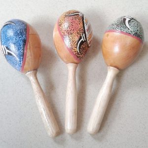 Wooden egg maracas with stickWooden egg maracas with stick